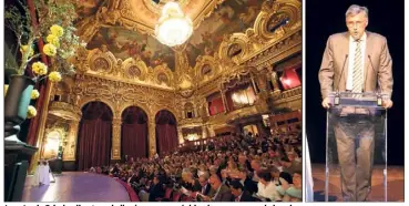  ?? (Photos Cyril Dodergny et A.P.) ?? Jean-Louis Grinda, directeur de l’opéra a annoncé, hier, le programme de la saison.