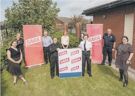  ??  ?? SARA Project partners, including Chief Supt Sarah Pitt, Northumbri­a Police & Crime Commission­er Kim McGuinness and Cllr Alex Samuels.