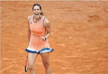  ?? FOTO: AFP ?? Mental stabiler: Andrea Petkovic nach ihrem nicht zwingend erwarteten Sieg über Kristina Mladenovic.