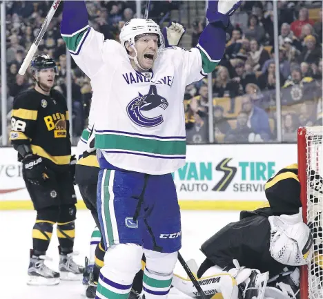  ?? GETTY IMAGES ?? Jannik Hansen had a successful weekend with linemates Alex Burrows and Bo Horvat against the Boston Bruins and Buffalo Sabres.