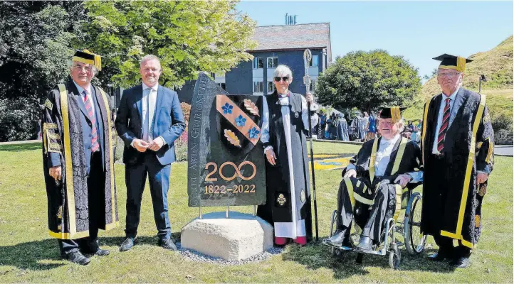  ?? ?? A memorial was unveiled by the Right Revd Dr Joanna Penberthy, Bishop of St Davids and Jeremy Miles MS, Welsh Government Minister for Education and the Welsh Language/ Dadorchudd­iwyd cofeb gan y Gwir Barchg Ddr Joanna Penberthy, Esgob Tyddewi a Jeremy Miles, AS, Gweinidog Addysg a’r Gymraeg Llywodraet­h Cymru