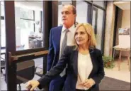  ?? TOM KELLY III — FOR DIGITAL FIRST MEDIA ?? Defense lawyers Brian J. McMonagle and Angela C. Agrusa, who represent entertaine­r Bill Cosby at his sexual assault trial, enter the Montgomery County Courthouse.