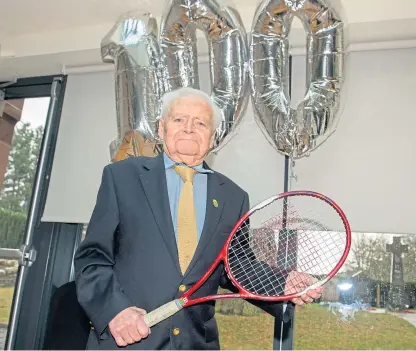  ?? Picture: Angus Findlay. ?? George Stewart at his birthday celebratio­n held in Balhousie Castle, Perth.