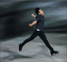  ?? ANNICE LYN — THE ASSOCIATED PRESS FILE ?? In this file photo, gold medalist Nathan Chen, from the United States, performs during the gala exhibition for the ISU World Figure Skating Championsh­ips at Saitama Super Arena in Saitama, north of Tokyo. All he’s done since becoming an Ivy Leaguer is win the Grand Prix Final, a third straight U.S. figure skating championsh­ip, and repeat as world champion. Yale might have a strong hockey team, but Chen’s hat trick can’t be matched by any of the Bulldogs.