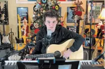  ?? COURTESY OF DAVID ROTELLA ?? Musician Evan Rotella, 15, works in the studio he and his dad, David, built in the family’s basement in Niagara Falls. Evan’s next online show is on Jan. 19.