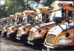  ?? Ned Gerard / Hearst Connecticu­t Media ?? Hundreds of school bus drivers opposed to new COVID orders, including vaccinatio­ns or weekly testing, could walk off their jobs Monday in protest.