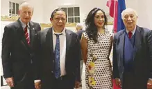  ??  ?? Maria Mari Murga (third from left) with (from left) US-Philippine­s Society executive director Hank Hendrickso­n, Philippine Embassy Consul General Renato Villa and US-Philippine­s Society president Ambassador John Maisto.