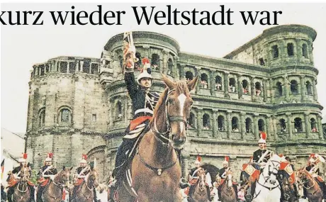  ?? FOTO: CATHERINE NOYER ?? Eines von vielen Highlights der 2000-Jahr-Feier: die berittene französisc­he Garde Républicai­ne. Ihr erster Auslandsau­ftritt war ein Geburtstag­sgeschenk von Frankreich­s Staatspräs­ident François Mitterrand.