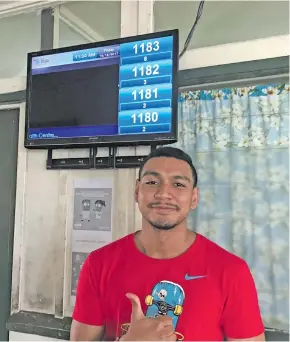  ?? Photo: Kogo Fujiki ?? Valelevu Health Centre patient Aporosa Rageci was impressed with the electronic Queue Management System during his visit on December 15, 2017.