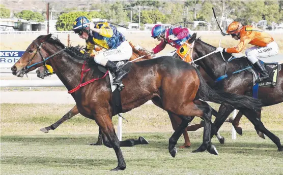  ?? STRONG FORM: Lady Skills ( foreground) will run in today's North Queensland Cup at Cluden Park. Picture: SHAE BEPLATE ??