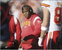  ?? AP file photo ?? Chiefs offensive coordinato­r Eric Bieniemy is finalizing terms to become the Washington Commanders’ offensive coordinato­r and assistant head coach, according to a person with knowledge of the situation.