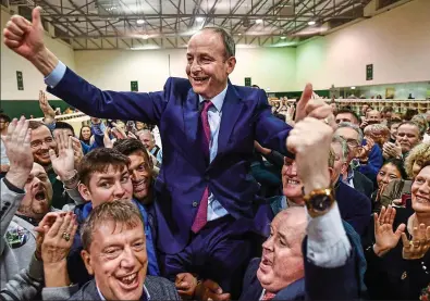  ??  ?? Last chance to be Taoiseach: Leader Micheál Martin upon his re-election in February