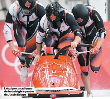  ??  ?? L’équipe canadienne de bobsleigh à quatre de Justin Kripps