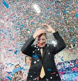  ?? Brendan Smialowski
AFP/ Getty I mages ?? JOHN KASICH celebrates his home- state victory in Berea, Ohio. He may have slowed Donald Trump with that win, but he didn’t do well in other contests.
