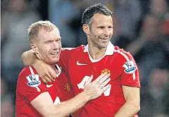  ?? AP ?? Ryan Giggs, right, and Paul Scholes during their playing days at United.