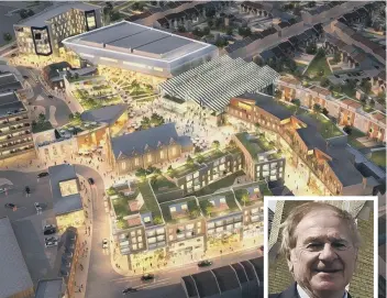  ?? ?? An artist’s impression of the proposed North Westgate developmen­t Inset: Peter Breach, chairman of Hawksworth Securities