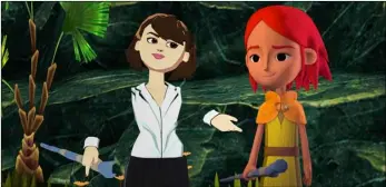  ?? Baobab Studios via AP ?? This image released by Baobab Studios shows an avatar representi­ng actress Daisy Ridley (left) with her character, Magda, at the virtual reality premiere of her short film “Baba Yaga.”