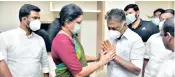 ??  ?? VK Sasikala visiting OPS on his wife’s death. File photo