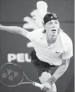  ?? CANADIAN PRESS FILE PHOTO ?? Denis Shapovalov serves to Robin Haase at the Rogers Cup on Aug. 9.