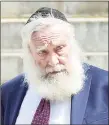  ?? Hearst Connecticu­t Media file photo ?? Rabbi Daniel Greer, 77, leaves state Superior Court in New Haven on Aug. 14, 2017.