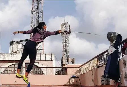  ?? AFP ?? Training time:
C. A. Bhavani Devi, the first-ever fencer to qualify for the Olympics, is training in Italy ahead of the Tokyo Games.