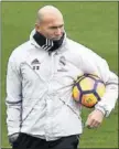  ??  ?? Zidane, en un entrenamie­nto.