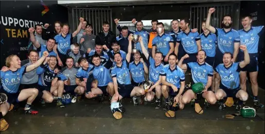  ??  ?? The triumphant St. Anne’s squad after making an immediate return to Senior hurling ranks in Innovate Wexford Park on Saturday.