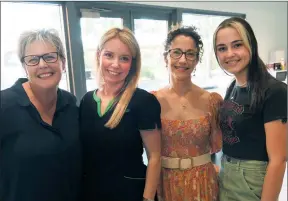  ?? ?? INSPIRED: From left, Vernetta Taylor, Natalie Driller, Olivia Glare and Ebony Glare enjoy Horsham’s Internatio­nal Women’s Day event.