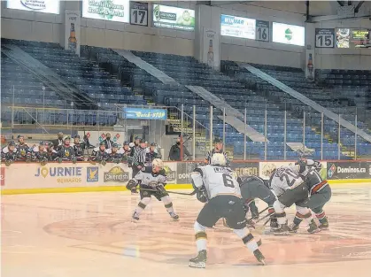  ?? JASON MALLOY • THE GUARDIAN ?? The Charlottet­own Islanders were permitted a limited number of fans in the stands during their Quebec Major Junior Hockey League games last week at the Eastlink Centre. The team was allowed 200 people, including the players and staff.