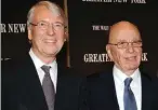  ??  ?? Les Hinton with Rupert Murdoch