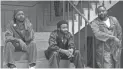  ?? FX VIA AP ?? Lakeith Stanfield, from left, Donald Glover and Brian Tyree Henry appear in a scene from “Atlanta.” The program was nominated for an Emmy on Thursday for outstandin­g comedy series.