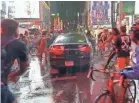  ?? DATAINPUT VIA STORYFUL ?? Police are still searching for a suspect after a car rammed through a crowd of protesters in Times Square.