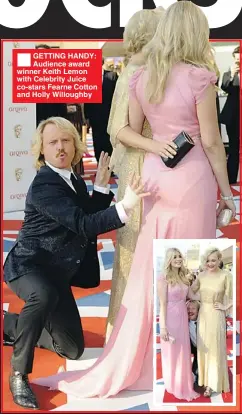  ??  ?? GETTING HANDY: Audience award winner Keith Lemon with Celebrity Juice co-stars Fearne Cotton and Holly Willoughby