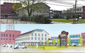  ?? RENDERING COURTESY OF THE TOWN OF STONINGTON, TOP PHOTO BY JOE WOJTAS/THE DAY ?? The Town of Stonington has developed this sketch of what a renovated 100 Mechanic St. property in Pawcatuck could look like.