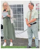  ?? ?? Coun Louise Gittins and Jim Forkin open the event.