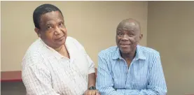  ?? Picture: Michel Bega ?? CERTAIN. Bruce Selebi , left,and Stan Ndlovu say Jacob Zuma stole their idea for the Guptas .