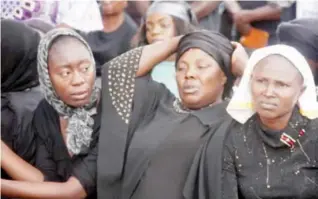  ??  ?? Members of the Baptist Church during a prayer session in Kaduna on Friday for the release of Bethel Baptist High School students