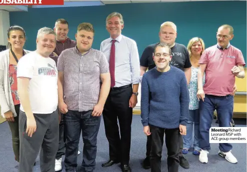  ??  ?? Meeting Richard Leonard MSP with ACE group members