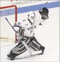  ?? Steve Musco / Yale Athletics ?? Goaltender Corbin Kaczperski will get the start in the series opener against Clarkson on Friday.