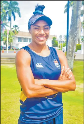  ?? Picture: JONA KONATACI ?? Sera Naiqama at Albert Park in Suva yesterday.