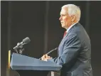  ?? NICOLE CRAINE/NEW YORK TIMES ?? Vice President Mike Pence campaigns Monday for incumbent Republican senators at a church in Milner, Ga. Pence told President Donald Trump on Tuesday he did not believe he had the power to block certificat­ion of the election. See more on Page A-4.