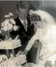  ??  ?? Far left, New Plymouth couple Joan and Bill Loader usually celebrate special events with their family, but their 70th wedding anniversar­y will be spent at home.
Left, Bill and Joan were married at St Josephs Church in New Plymouth on April 22, 1950.