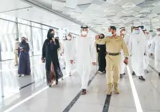  ?? Courtesy: Dubai Media Office ?? Shaikh Mansoor reviewed the safety and security measures ■ for the Expo 2020 Dubai during an inspection yesterday.