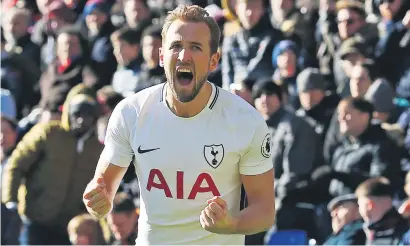  ?? Picture: AFP ?? INEVITABLE. Spurs striker Harry Kane celebrates after the winning goal in their 1-0 win over Crystal Palace in the English Premier League at Selhurst Park yesterday.