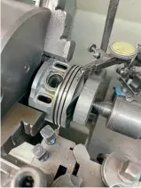  ?? ?? Machining the piston ring grooves on the VFR piston.