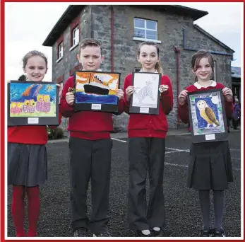  ??  ?? Zara Barlow, Keelan Murphy, Nancy Ryan- Jones and Ellen O’Hara - winners at the Feis art competitio­n.