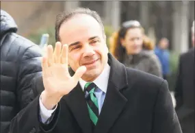  ?? Ned Gerard / Hearst Connecticu­t Media ?? Bridgeport Mayor Joe Ganim at the Greater Bridgeport St. Patricks Day Parade on March 16.