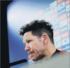  ?? FOTO: EFE ?? Diego Simeone, ayer en la sala de prensa de la Ciudad Deportiva de Majadahond­a