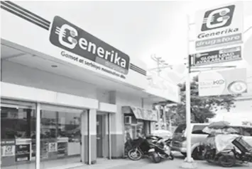  ?? FILE ?? Generika Drugstore sees the continuing demand for generic drugs particular­ly in Cebu.