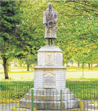  ??  ?? Park life: A statue of the former IRA chief of staff Seán Russell at Fairview Park, Dublin. Photo:Gareth Chaney/ Collins